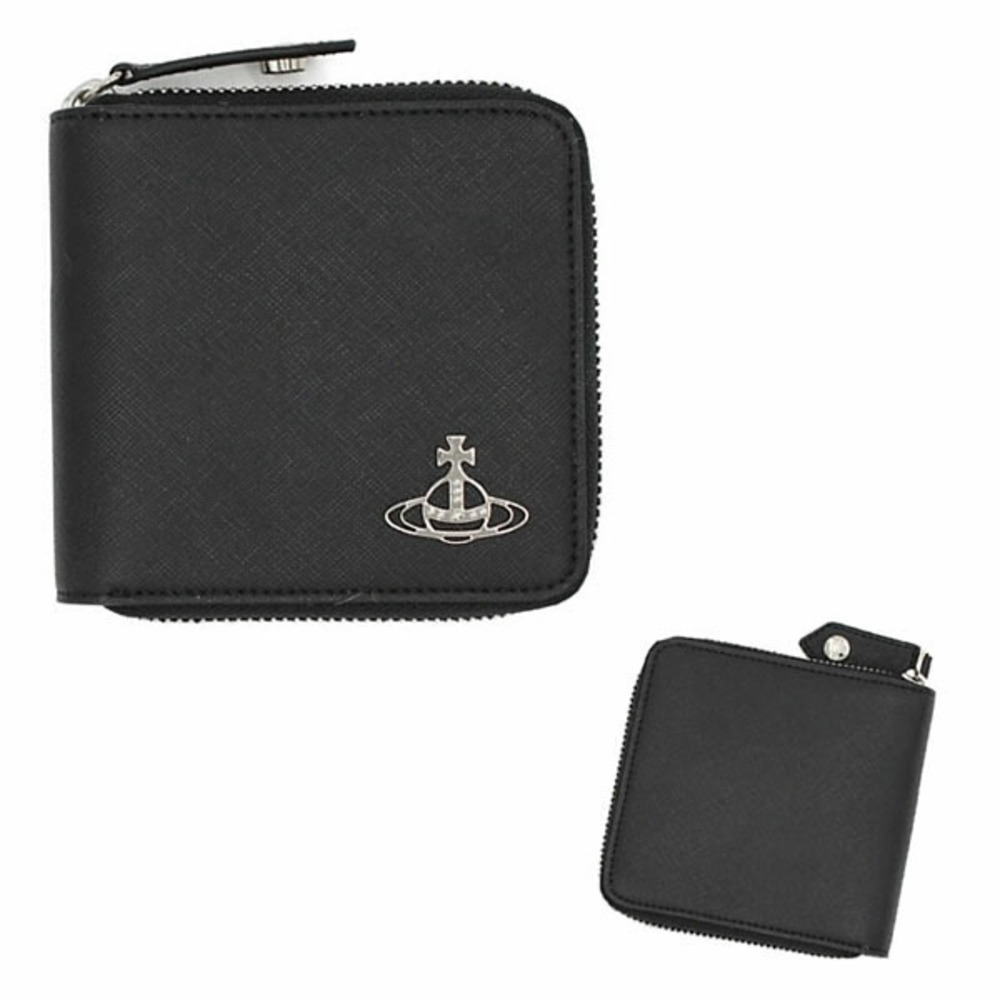 Vivienne Westwood Bifold Wallet SAFFIANO ROUNDED SQUARE Black